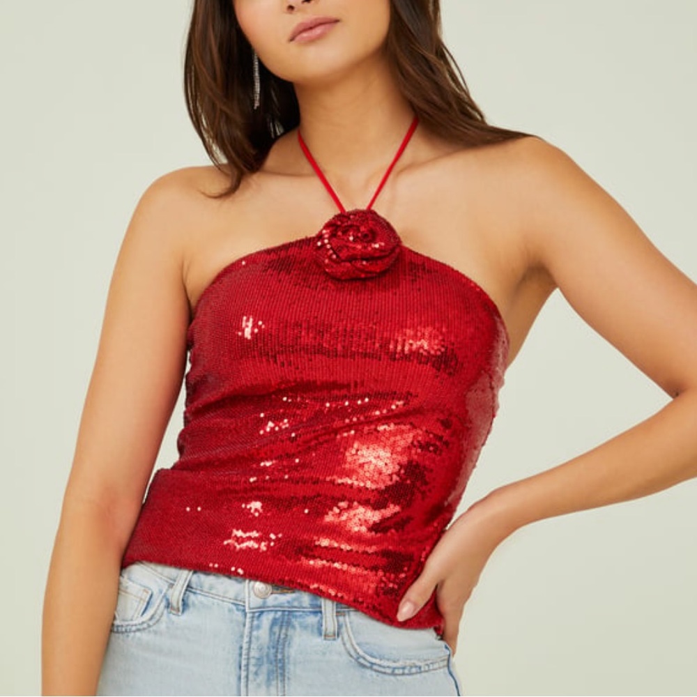 NWT ▪️ Altar’d State ▪️ Reah Rosette Halter Top